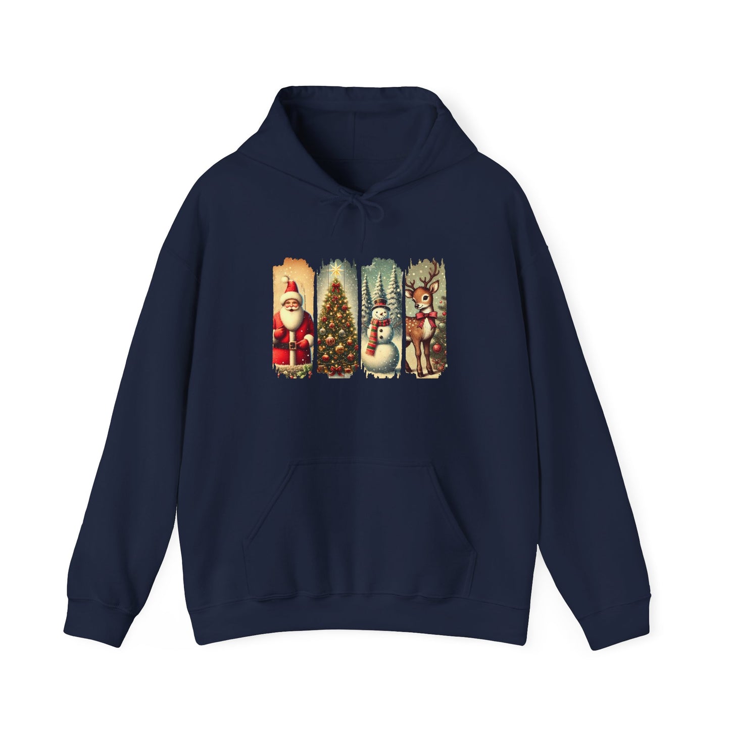 Cozy Christmas Sweatshirt with Vintage Holiday Designs, Unisex Hoodie for Winter, Christmas Gift, Holiday Wear, Festive Apparel