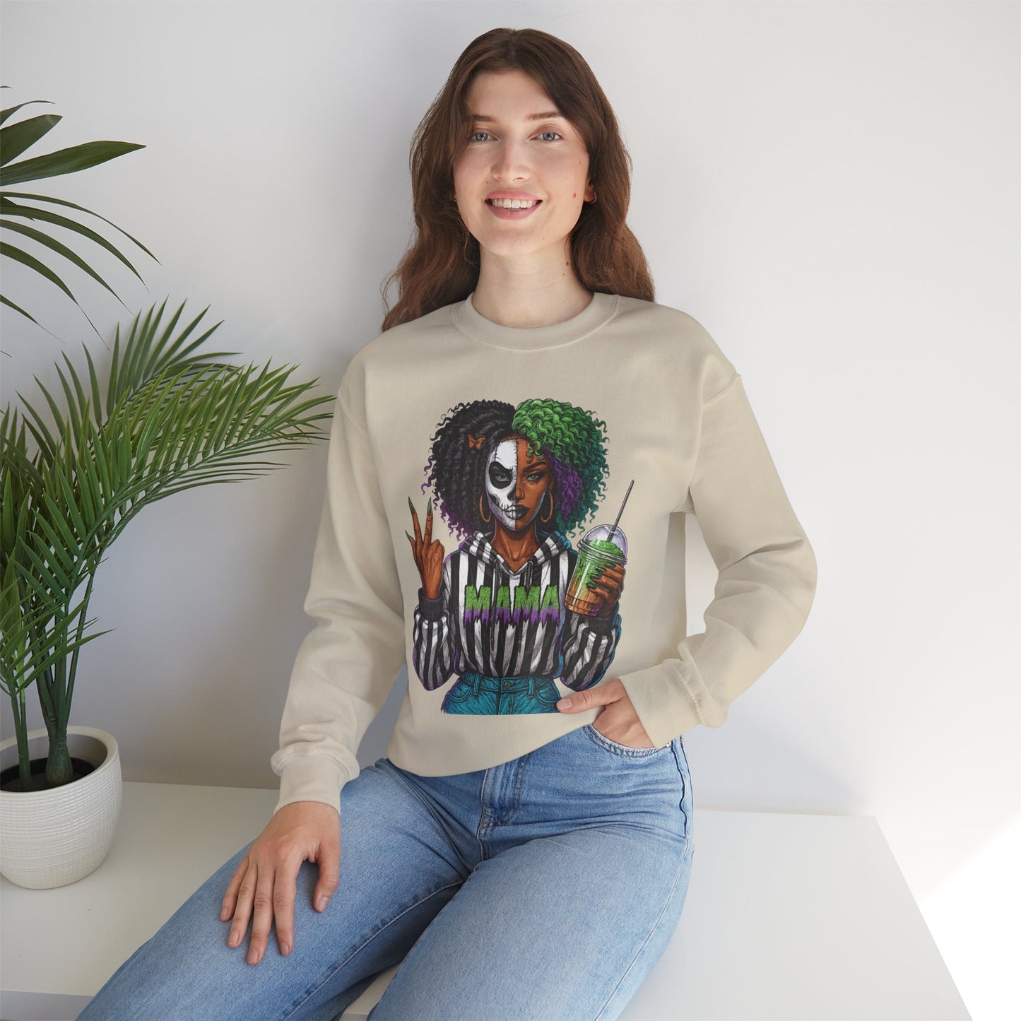 Vibrant Graphic Sweatshirt - Perfect for Creative Souls | Comfy Crewneck | Gift for Moms, Halloween, Trendy Outfits, Streetwear, Art Lovers