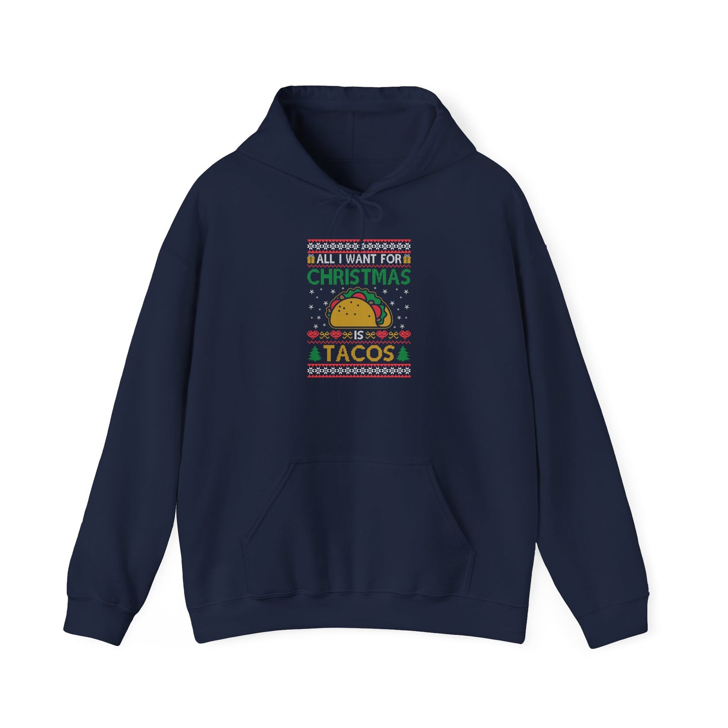 Christmas Tacos Sweatshirt, Holiday Hoodie, Funny Gift for Taco Lovers, Unisex Sweatshirt, Festive Apparel for Winter