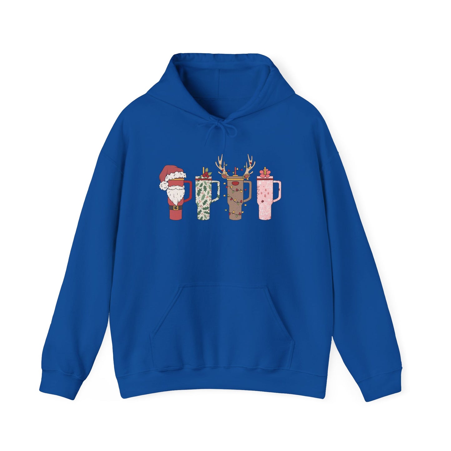 Festive Hot Beverage Hoodie, Holiday Sweatshirt, Unisex Cozy Pullover, Christmas Gift, Winter Apparel, Mug Design Hoodie