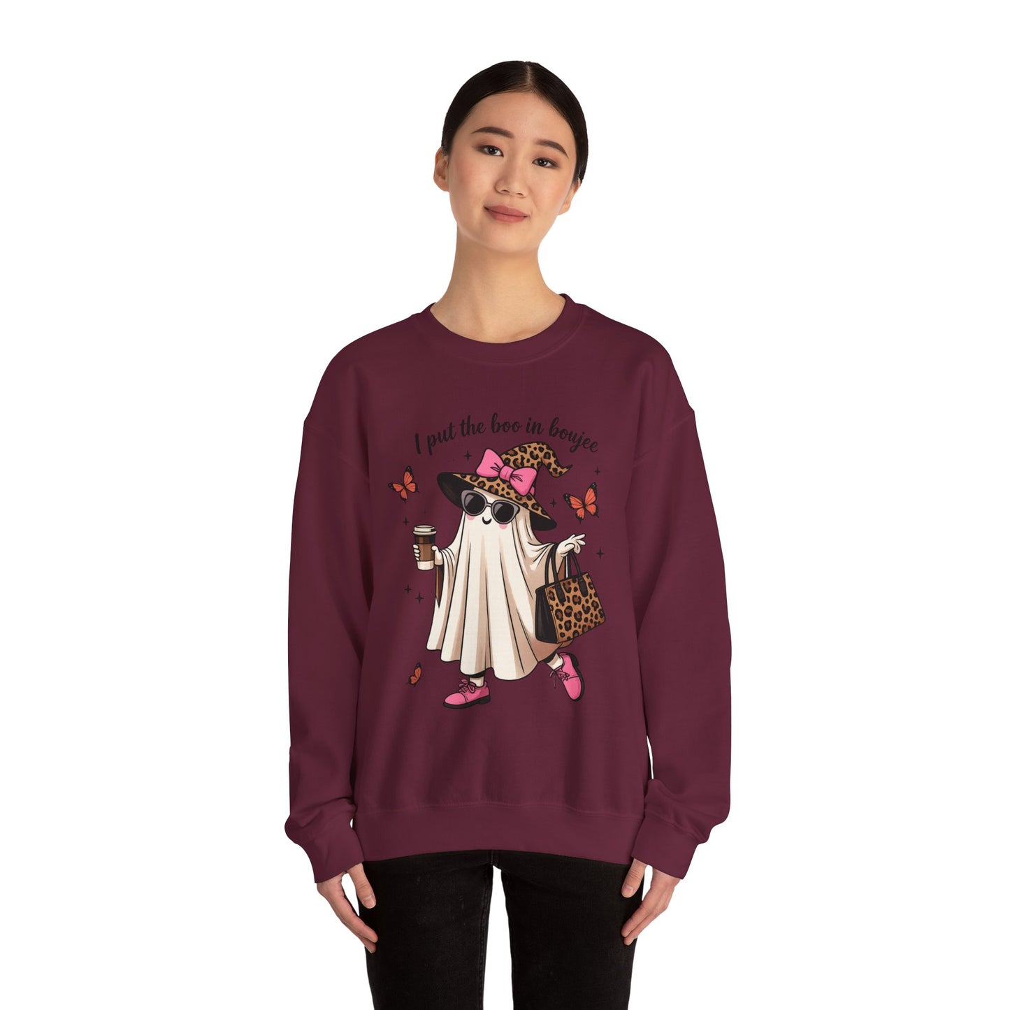 Chic Ghost Crewneck Sweatshirt | Halloween Cozy Apparel, Casual Outfit, Trendy Gift, Fall Fashion
