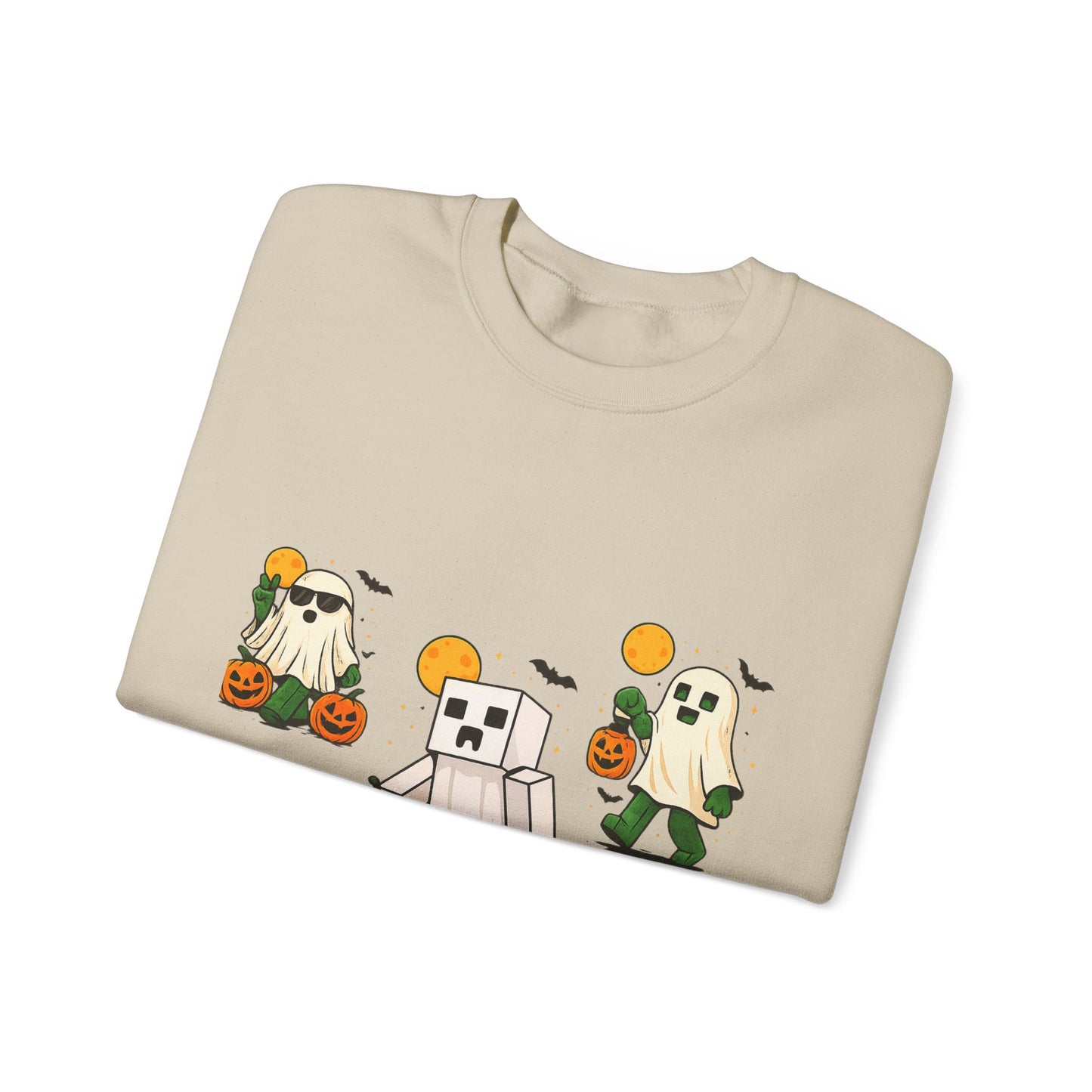 Halloween Ghost Cartoon Sweatshirt, Unisex Crewneck, Cozy Autumn Wear, Halloween Gifts, Spooky Season Apparel, Cute Sweatshirt