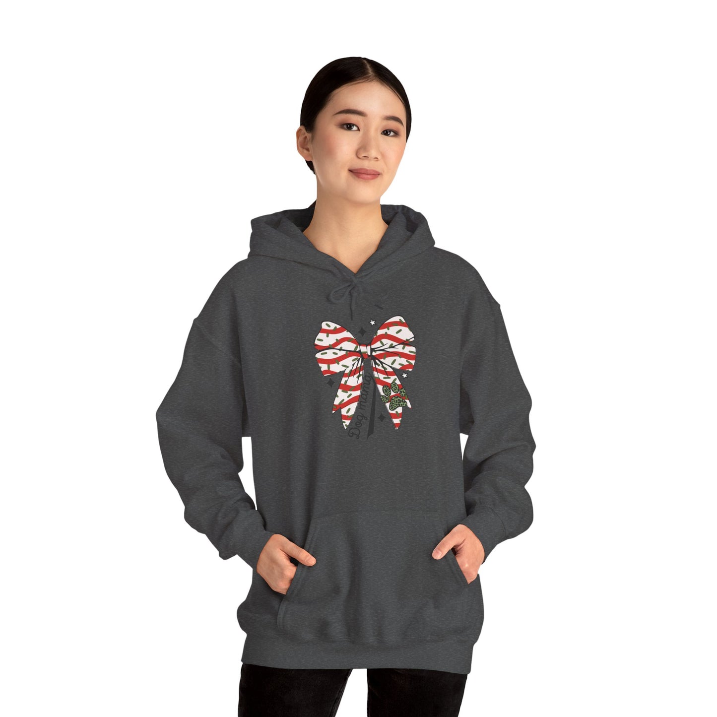 Festive Bow Hoodie for Holiday Cheer, Cozy Gift for Friends, Christmas Style, Winter Fashion, Comfortable Hoodie