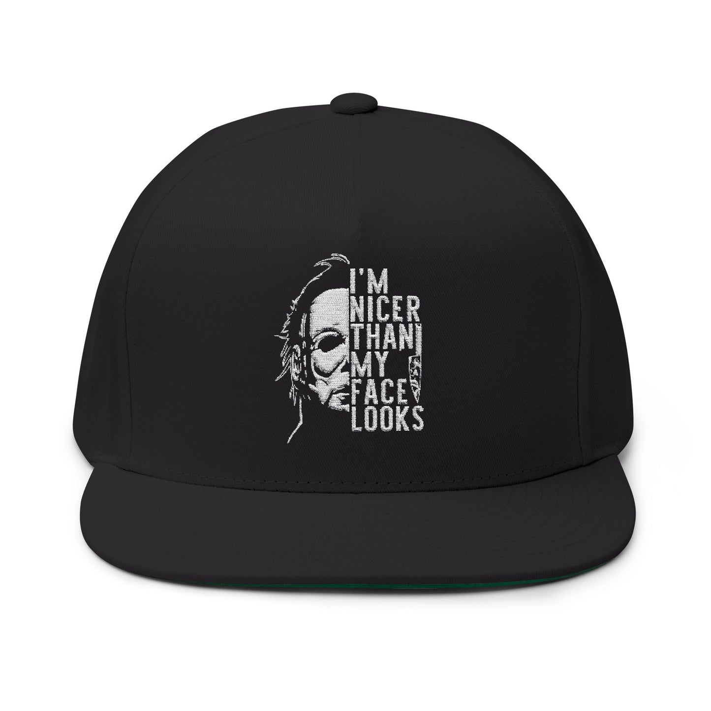 Nicer Than My Face Looks Flat Bill Cap, Funny Hat Gift, Snapback Cap, Casual Style, Embroidered Cap, Unique Accessory