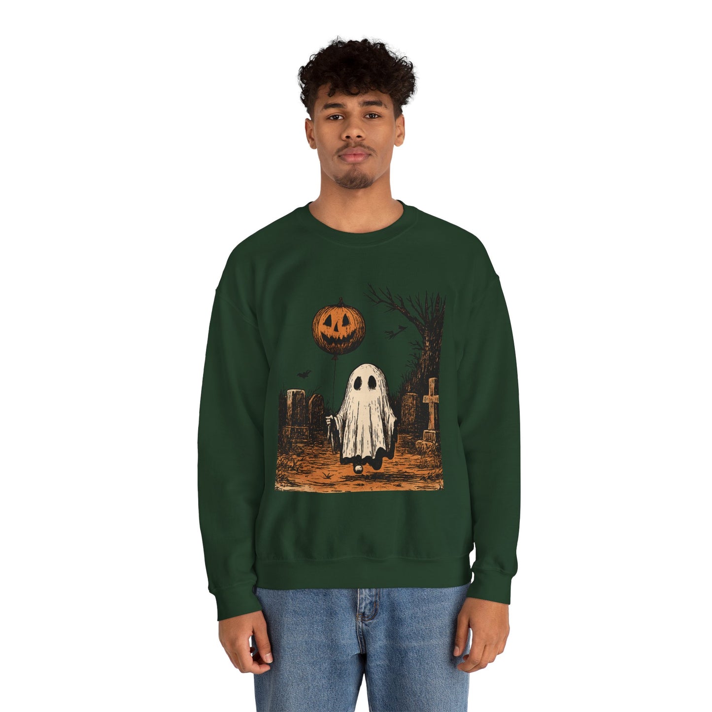 Halloween Ghost Crewneck Sweatshirt - Fall Fashion, Cozy Sweater, Spooky Style, Halloween Decor, Unique Gift