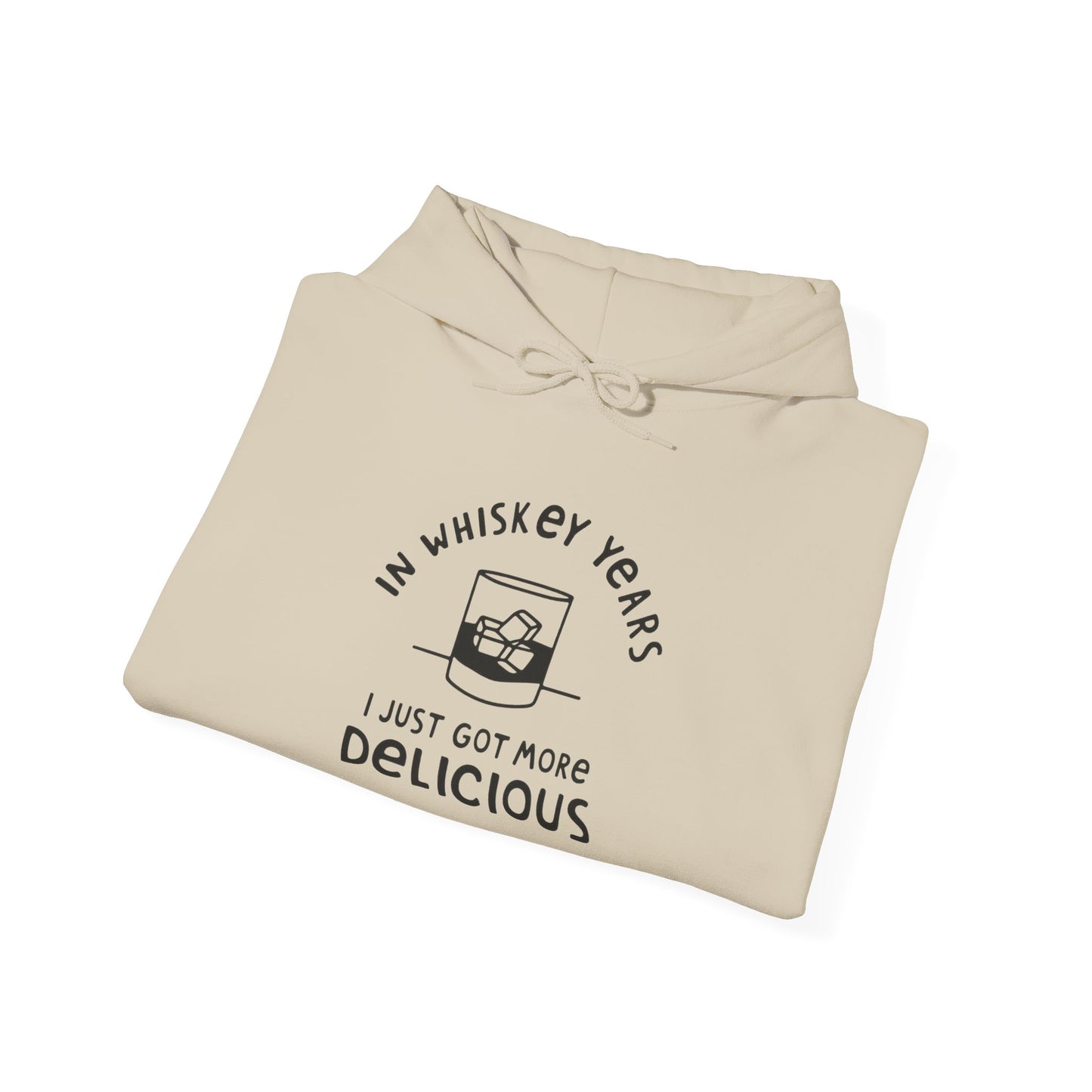 Whiskey Years Hoodie, Funny Sweatshirt for Whiskey Lovers, Perfect Gift for Birthdays, Relaxed Cozy Attire, Unisex Heavy Blend Apparel