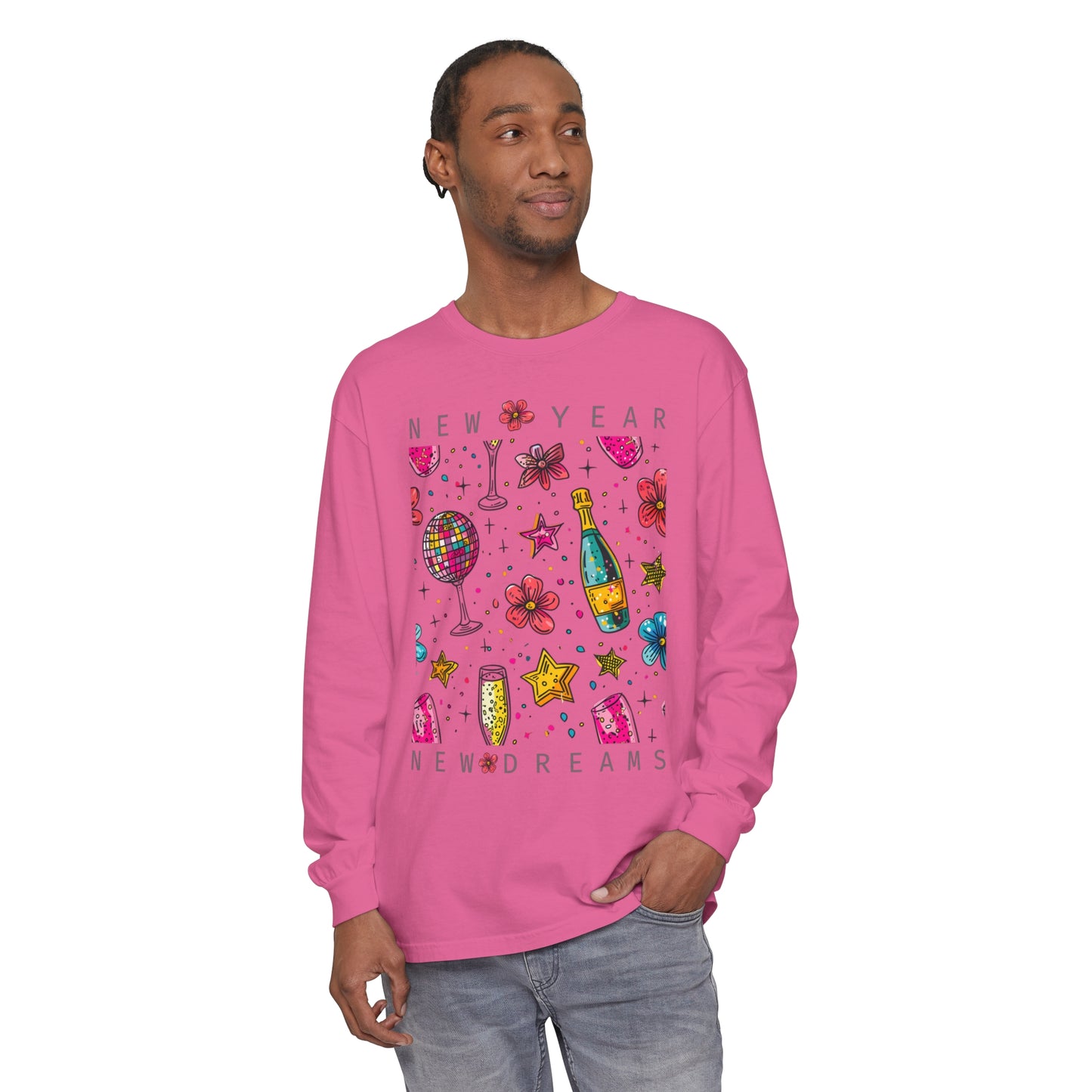 New Year Unisex Garment-dyed Long Sleeve T-Shirt