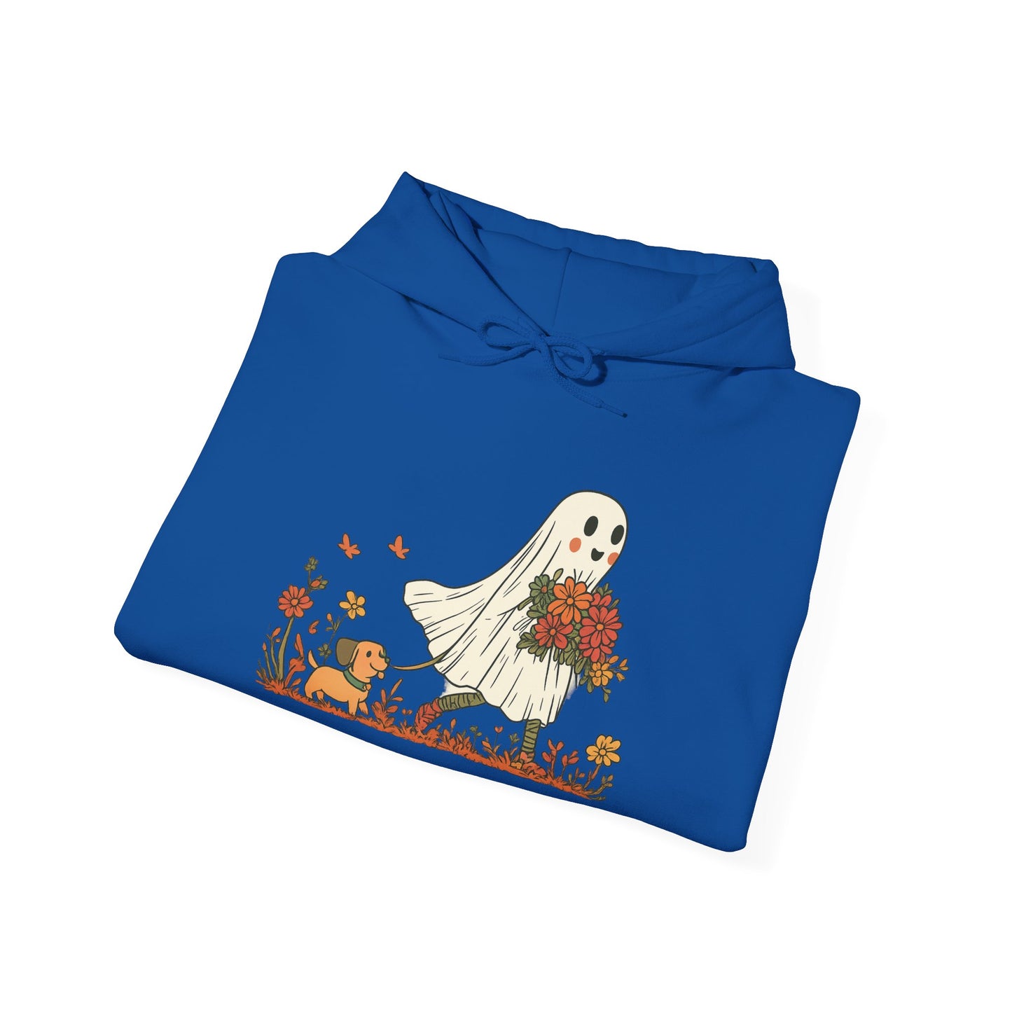 Ghostly Blooms Hoodie - Cozy Fall Fashion, Halloween Spirit, Gift for Friends, Trendy Hoodie, Autumn Style