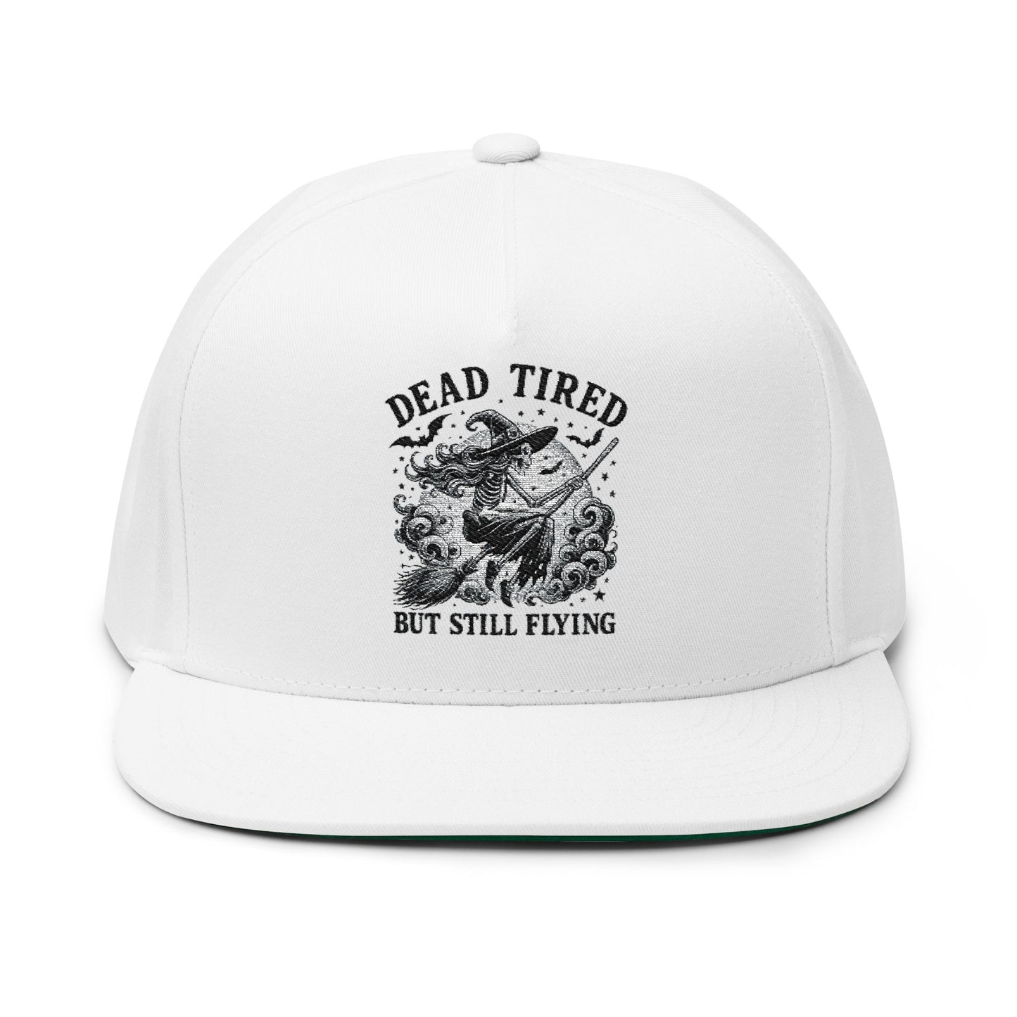 Embroidered Flat Bill Cap, Stylish Snapback, Dead Tired Design, Perfect for Casual Wear, Great Gift for Friends