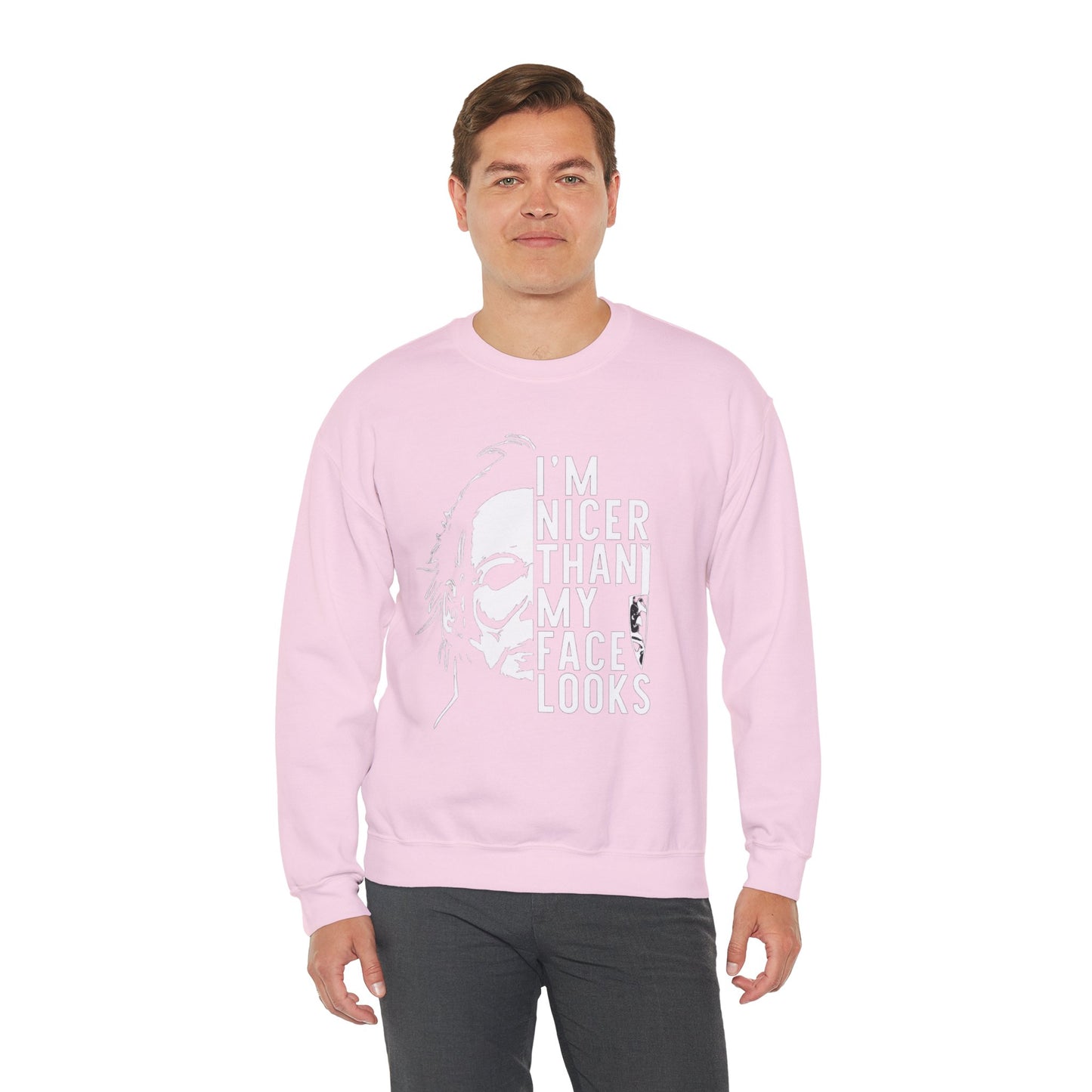 Unisex Halloween Humor Crewneck Sweatshirt, Funny Sweatshirt, Gift for Horror Fans, Halloween Apparel, Spooky Vibes, Comfortable Layering