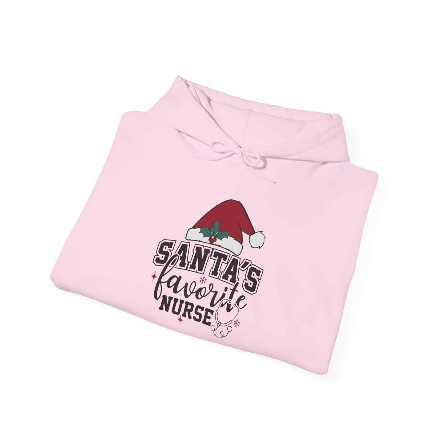 Santa's Favorite Nurse Hoodie, Perfect Holiday Gift, Cozy Sweatshirt for Nurses, Christmas Apparel, Festive Winter Wear