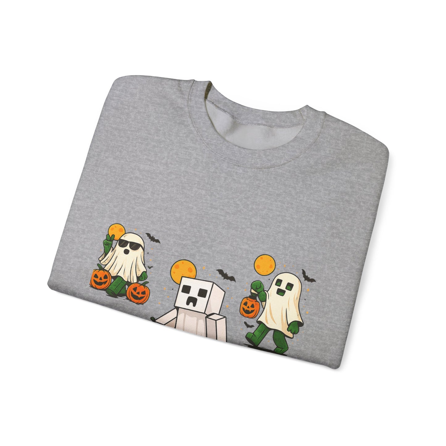 Halloween Ghost Cartoon Sweatshirt, Unisex Crewneck, Cozy Autumn Wear, Halloween Gifts, Spooky Season Apparel, Cute Sweatshirt