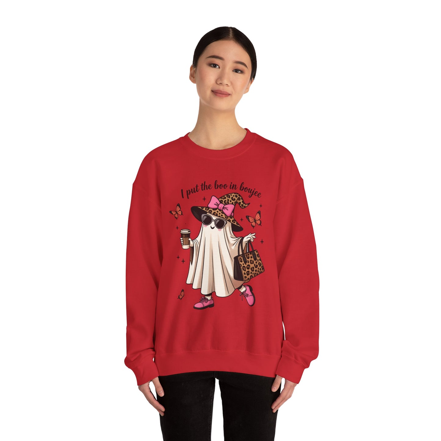 Chic Ghost Crewneck Sweatshirt | Halloween Cozy Apparel, Casual Outfit, Trendy Gift, Fall Fashion
