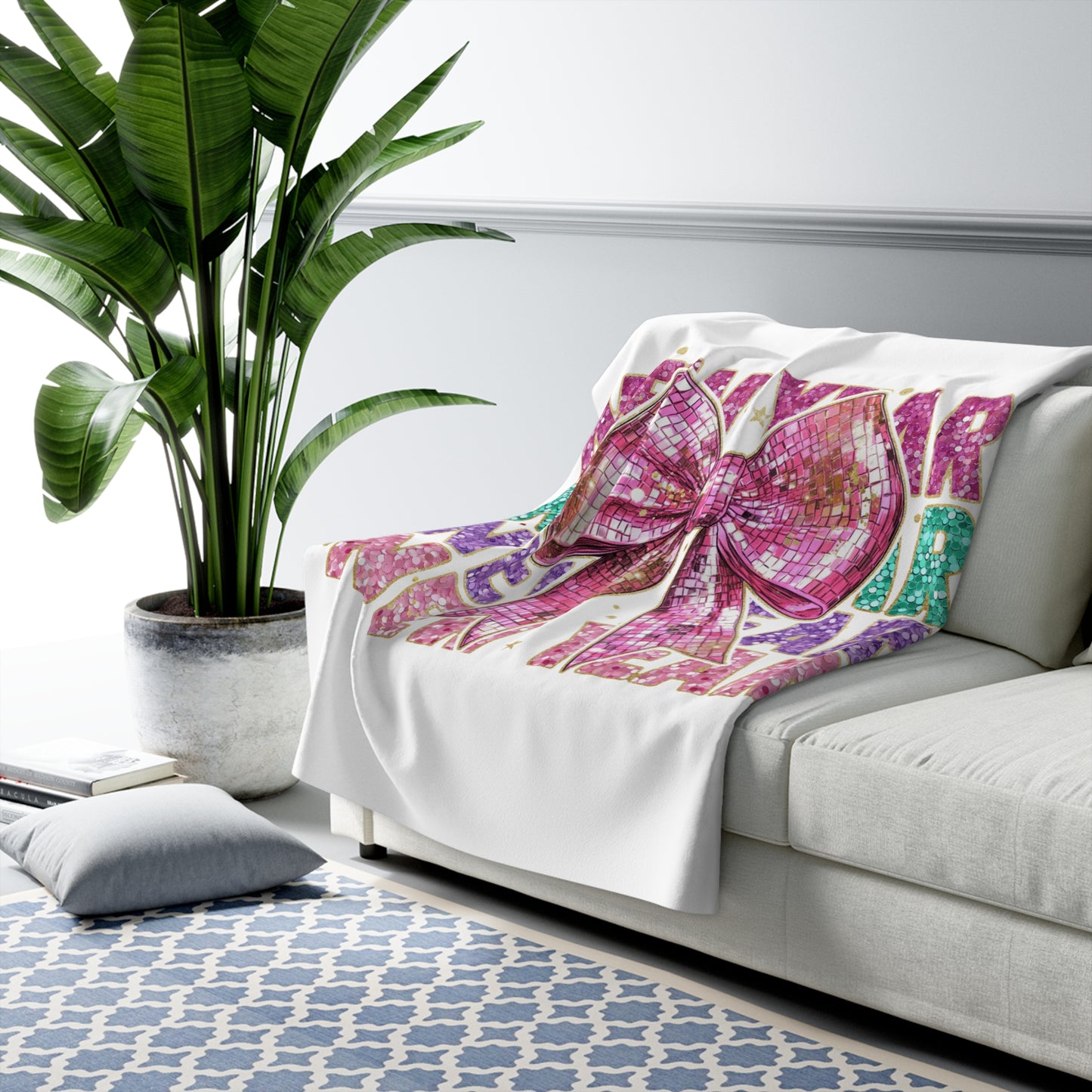 New Year Sherpa Fleece Blanket