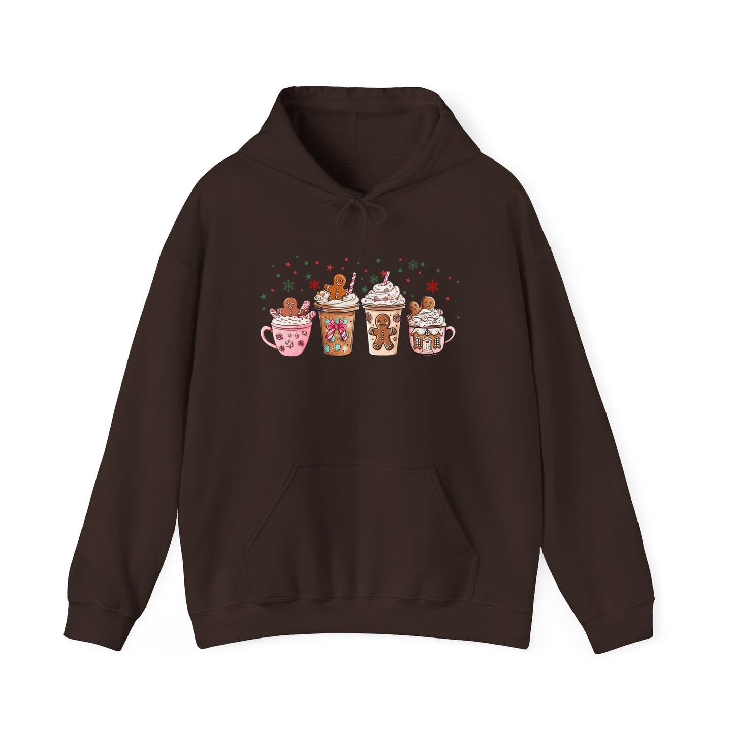 Gingerbread Coffee Holiday Hoodie - Cozy Xmas Sweatshirt, Cute Winter Gift, Christmas Apparel, Festive Layering Pullover