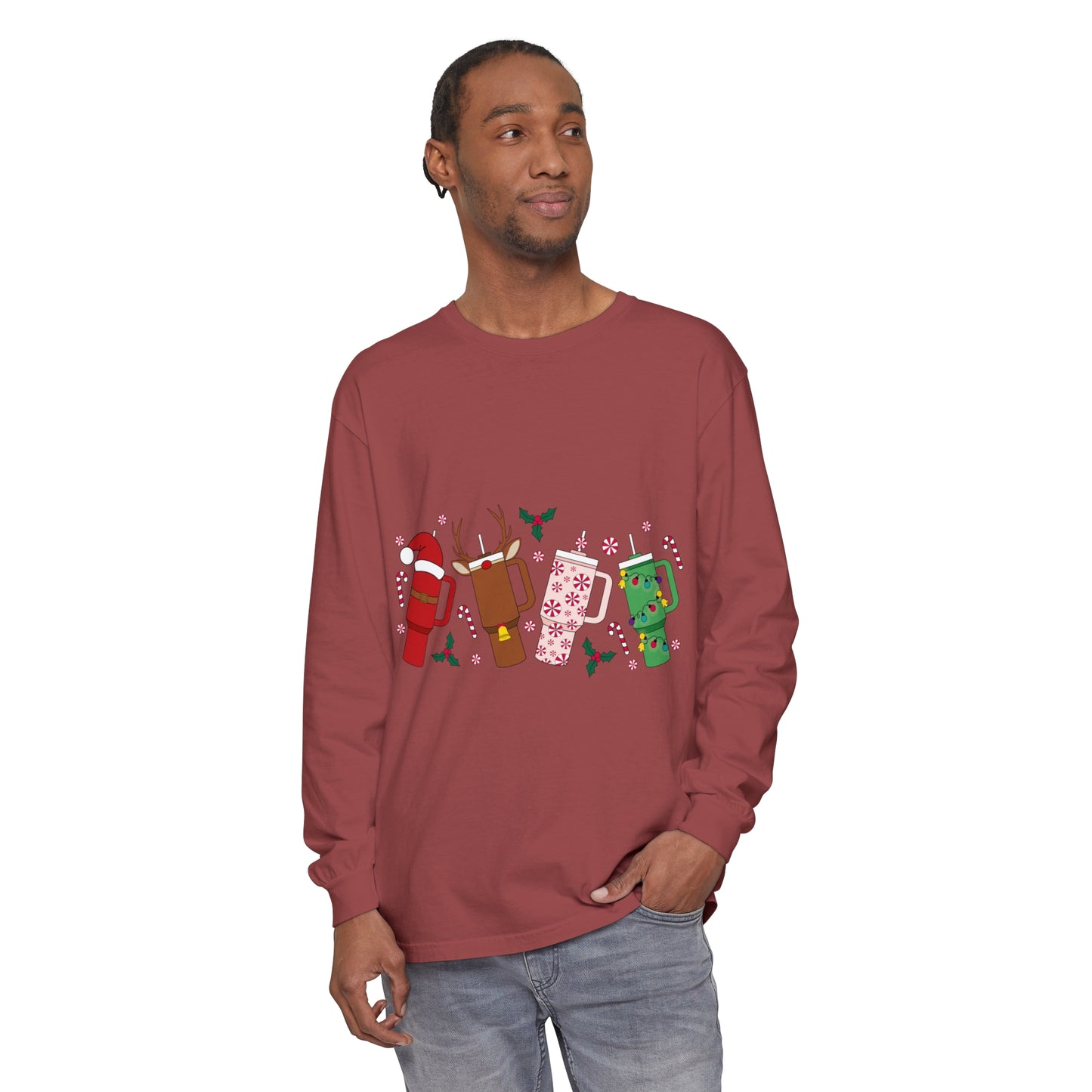 Christmas Unisex Garment-dyed Long Sleeve T-Shirt
