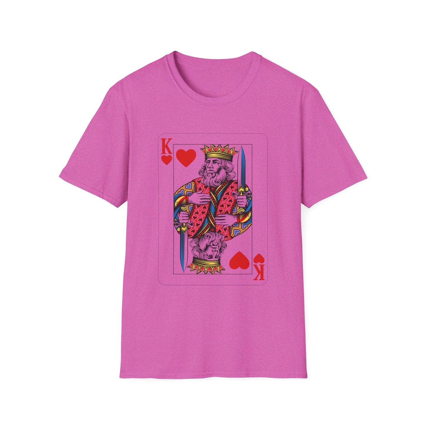 Valentines King of Hearts Unisex T-Shirt - Playful Card Design for Game Night