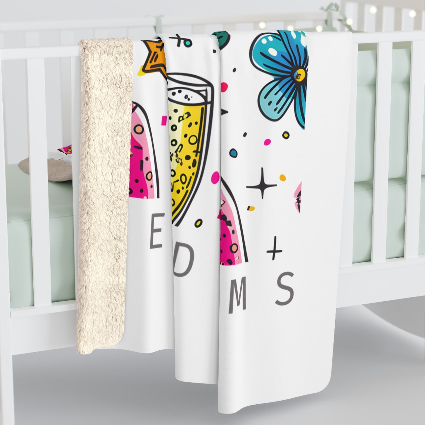 New Year Sherpa Fleece Blanket