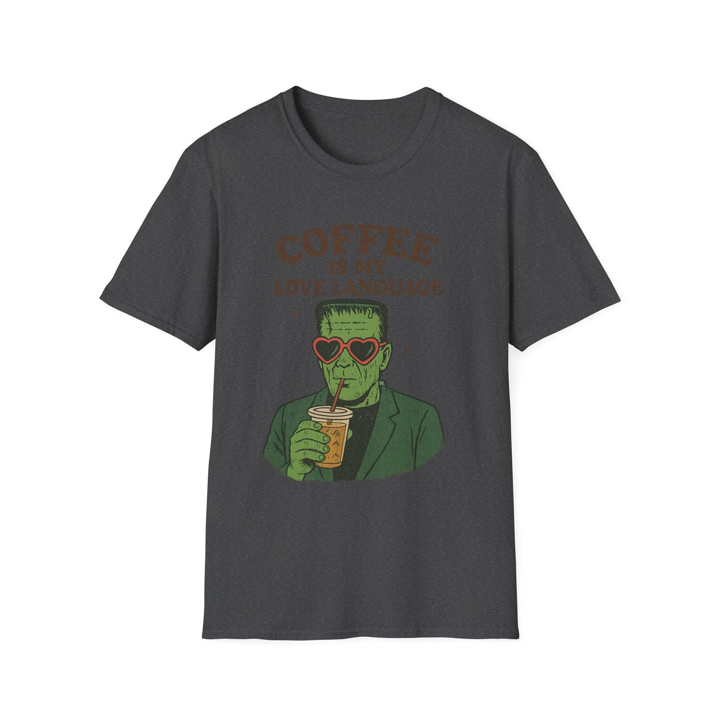 Frankenstein Coffee Lover T-Shirt, Funny Gift for Coffee Lovers, Unisex Tee, Perfect for Halloween, Casual Wear, Gift for Him/Her