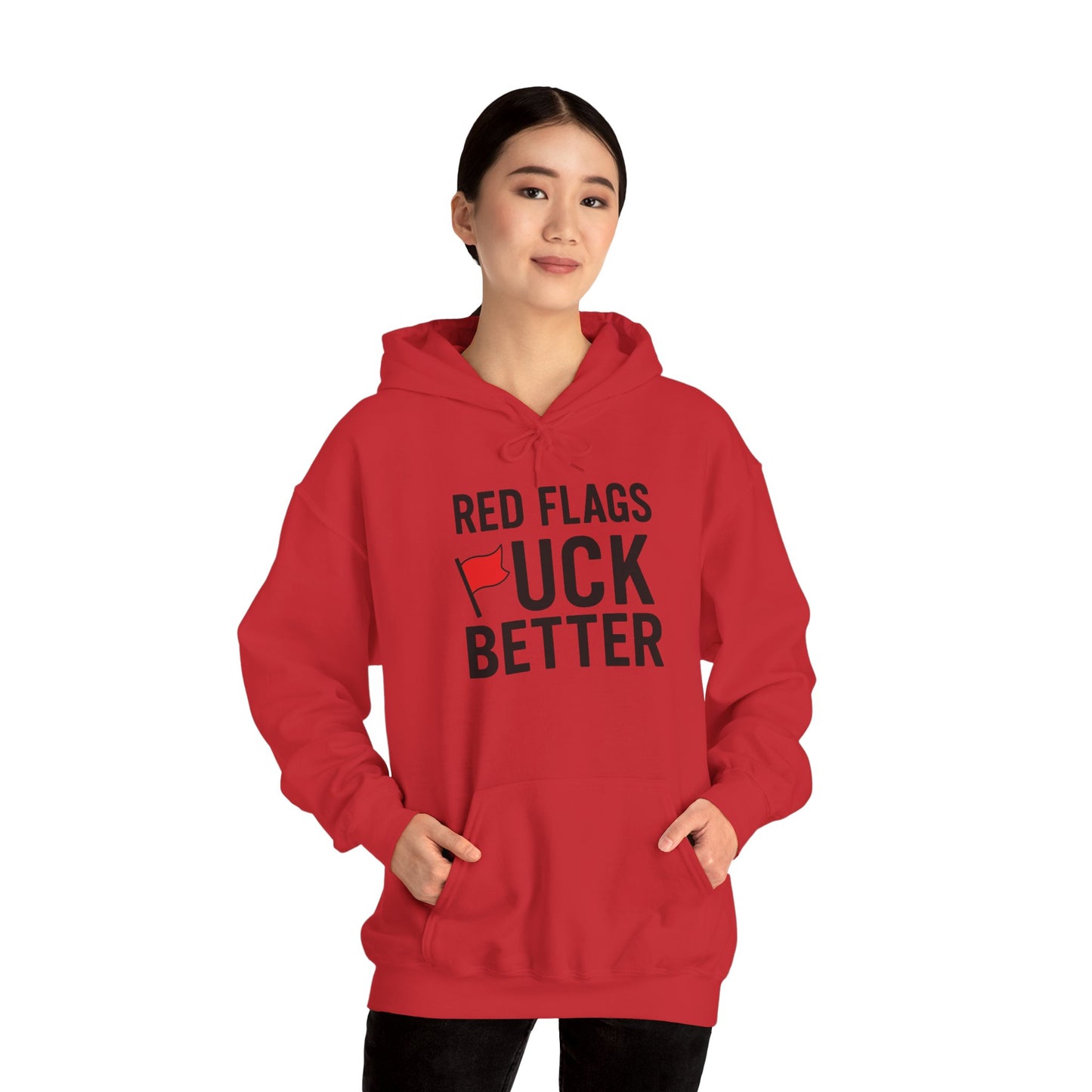 Red Flags Hoodie - Unisex Heavy Blend Hoodie for Casual Wear, Gift for Friends, Streetwear Style, Funny Hoodie, Soft and Cozy