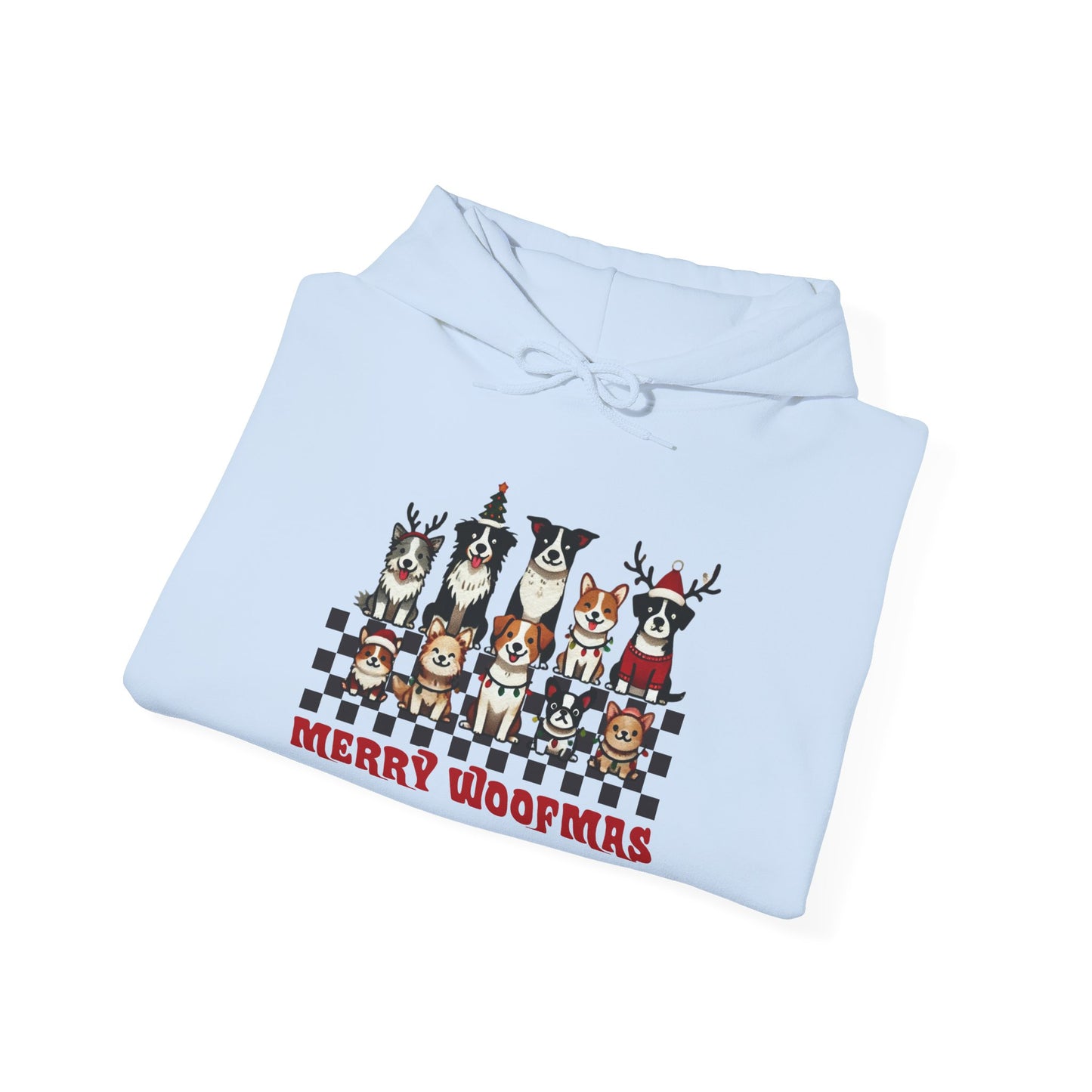 Merry Woofmas Hooded Sweatshirt | Cozy Dog Lover Hoodie, Perfect Gift for Pet Owners, Holiday Sweatshirt, Christmas Apparel, Festive Fashion