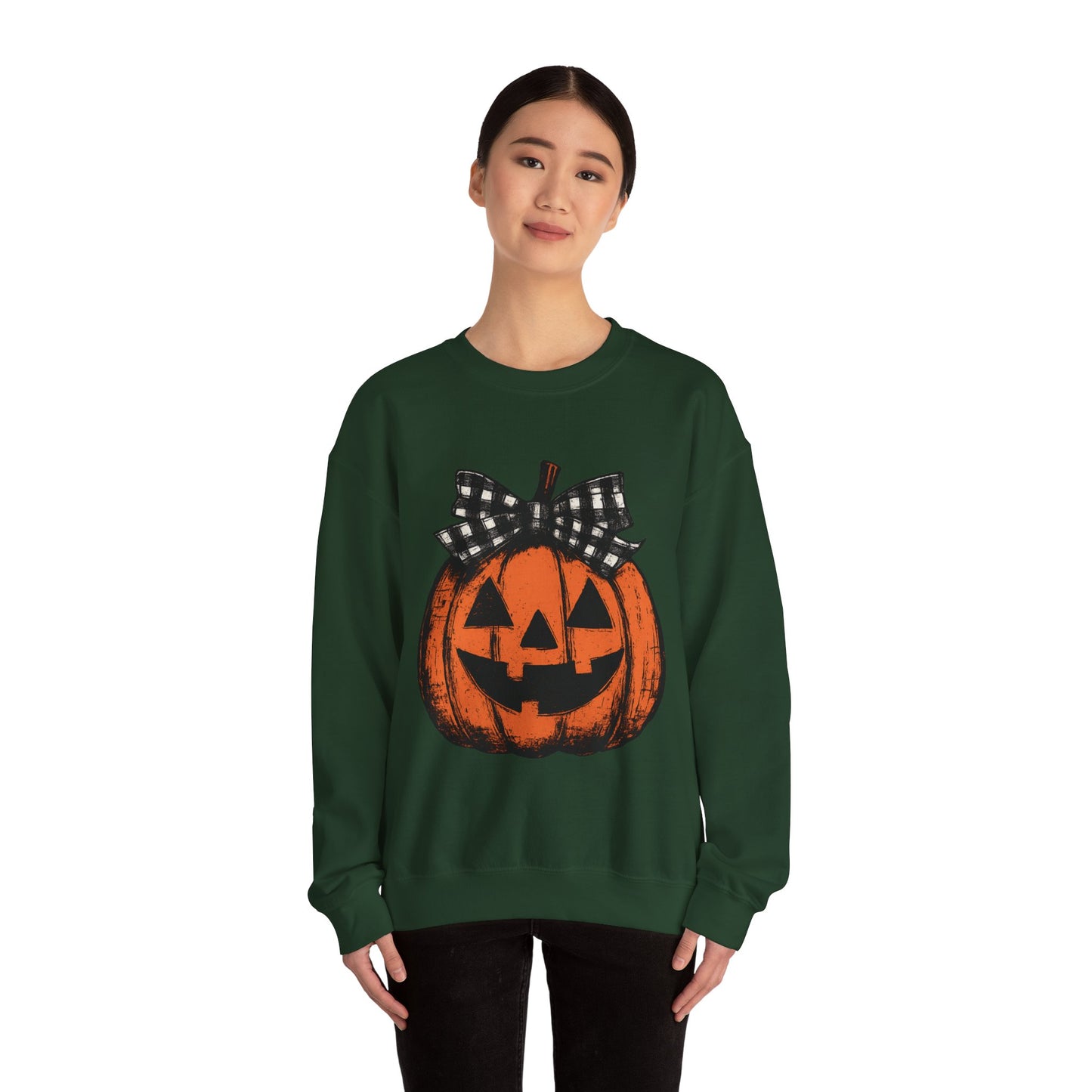 Autumn Pumpkin Crewneck Sweatshirt, Fall Fashion, Halloween Sweatshirt, Cozy Sweater, Pumpkin Patch Outfit, Unisex Clothing