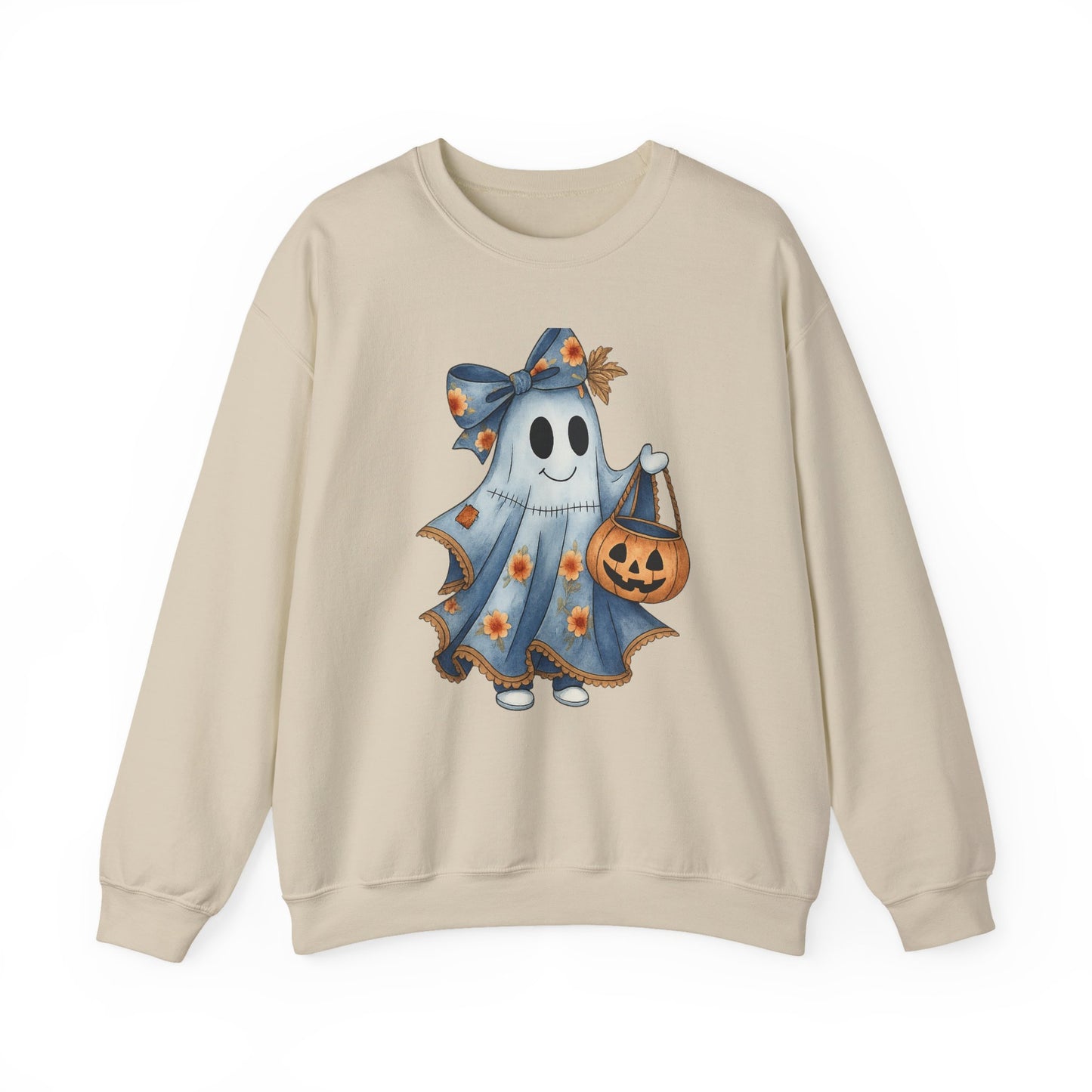 Cute Ghost Halloween Sweatshirt, Unisex Crewneck, Cozy Fall Apparel, Spooky Season Gift, Trick or Treat, Halloween Celebration