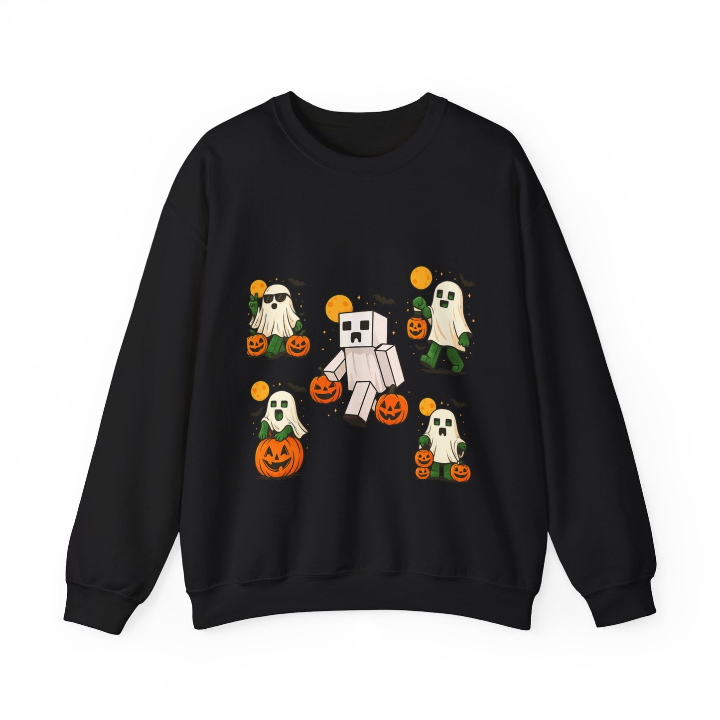 Halloween Ghost Cartoon Sweatshirt, Unisex Crewneck, Cozy Autumn Wear, Halloween Gifts, Spooky Season Apparel, Cute Sweatshirt