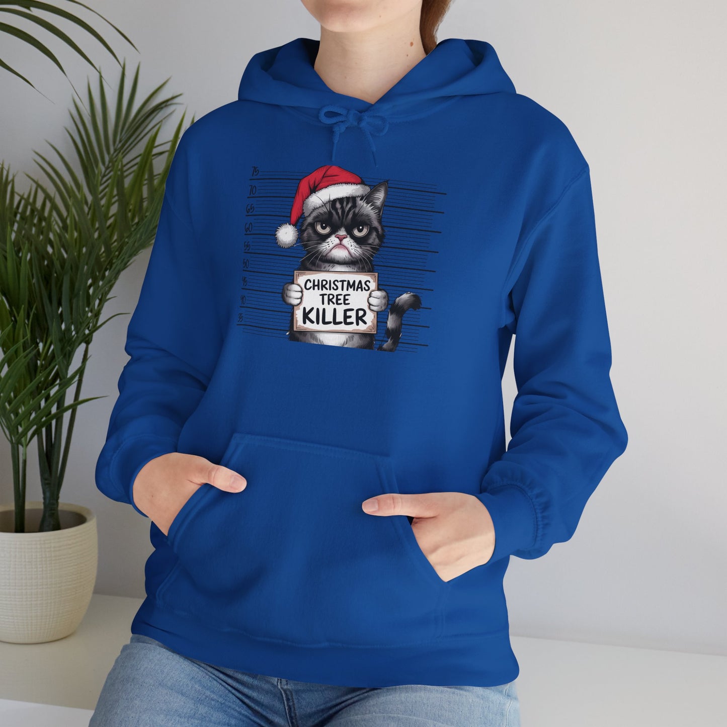Christmas Cat Humor Hoodie, Funny Holiday Hoodie, Gift for Cat Lovers, Winter Apparel, Pet-Themed Clothing