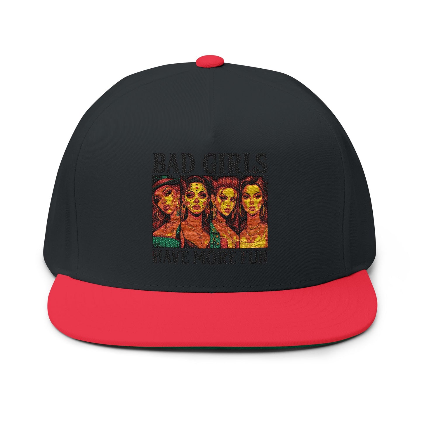 Embroidered Flat Bill Cap - Bad Girls Have More Fun, Trendy Hat, Gift for Her, Streetwear Accessory, Fun Cap