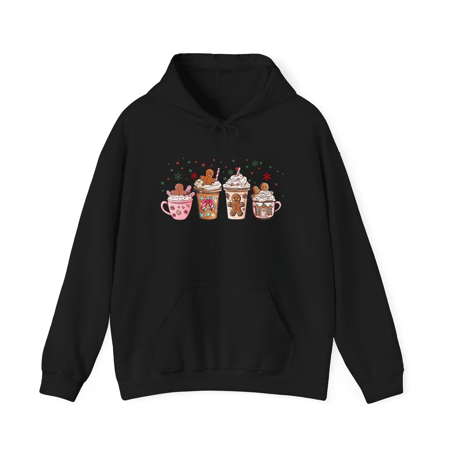 Gingerbread Coffee Holiday Hoodie - Cozy Xmas Sweatshirt, Cute Winter Gift, Christmas Apparel, Festive Layering Pullover