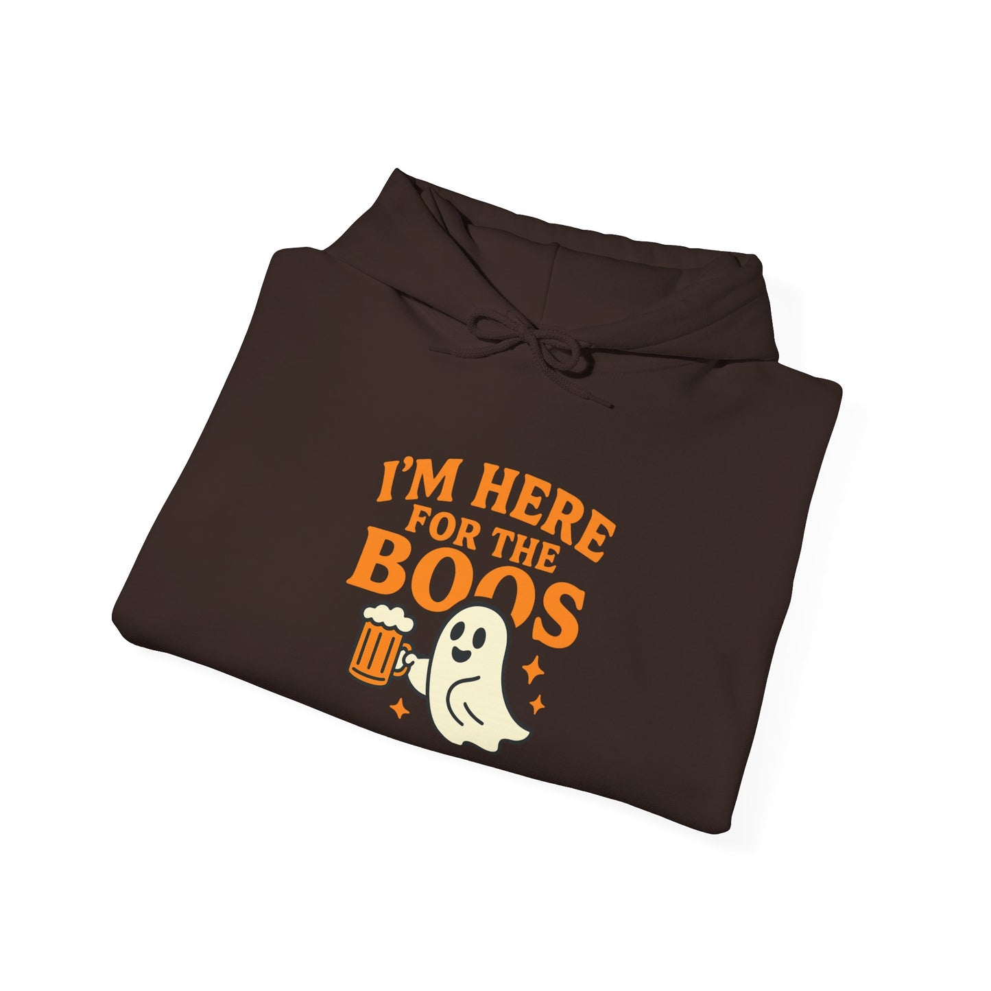 Halloween Party Hoodie, I'm Here for the Boos Hoodie, Unisex Halloween hoodie, Ghost Design Hooded Pullover, Spooky Season Apparel