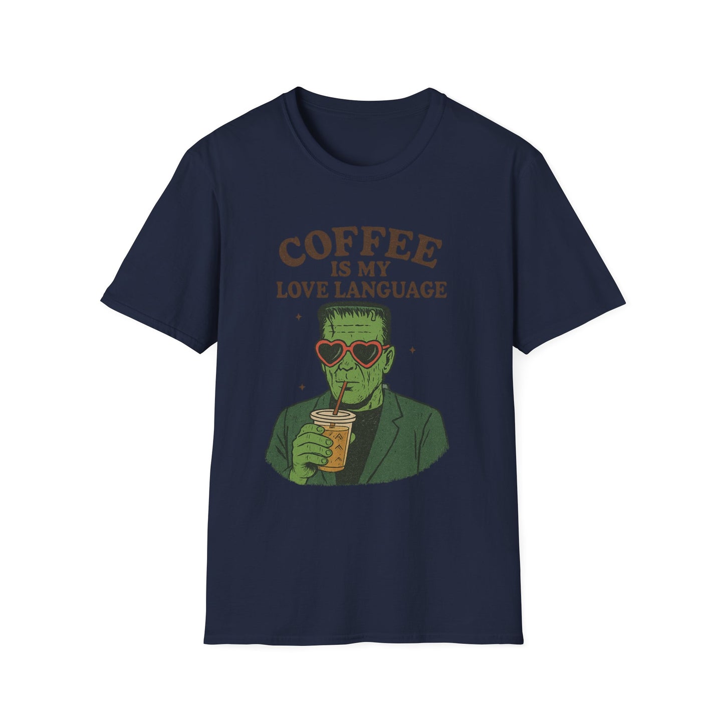 Frankenstein Coffee Lover T-Shirt, Funny Gift for Coffee Lovers, Unisex Tee, Perfect for Halloween, Casual Wear, Gift for Him/Her