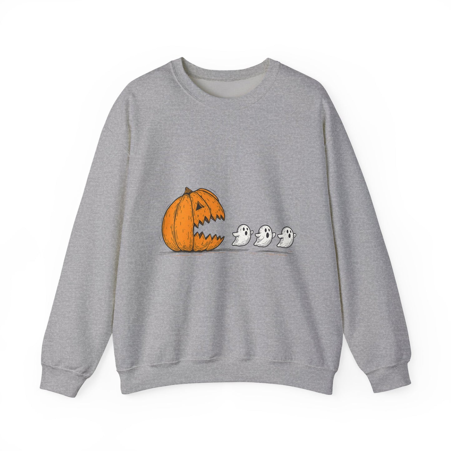 Spooky Pumpkin Ghosts Sweatshirt | Cozy Halloween Crewneck, Fall Fashion, Unisex Gift, Harvest Party Wear, Cute Autumn Outfit