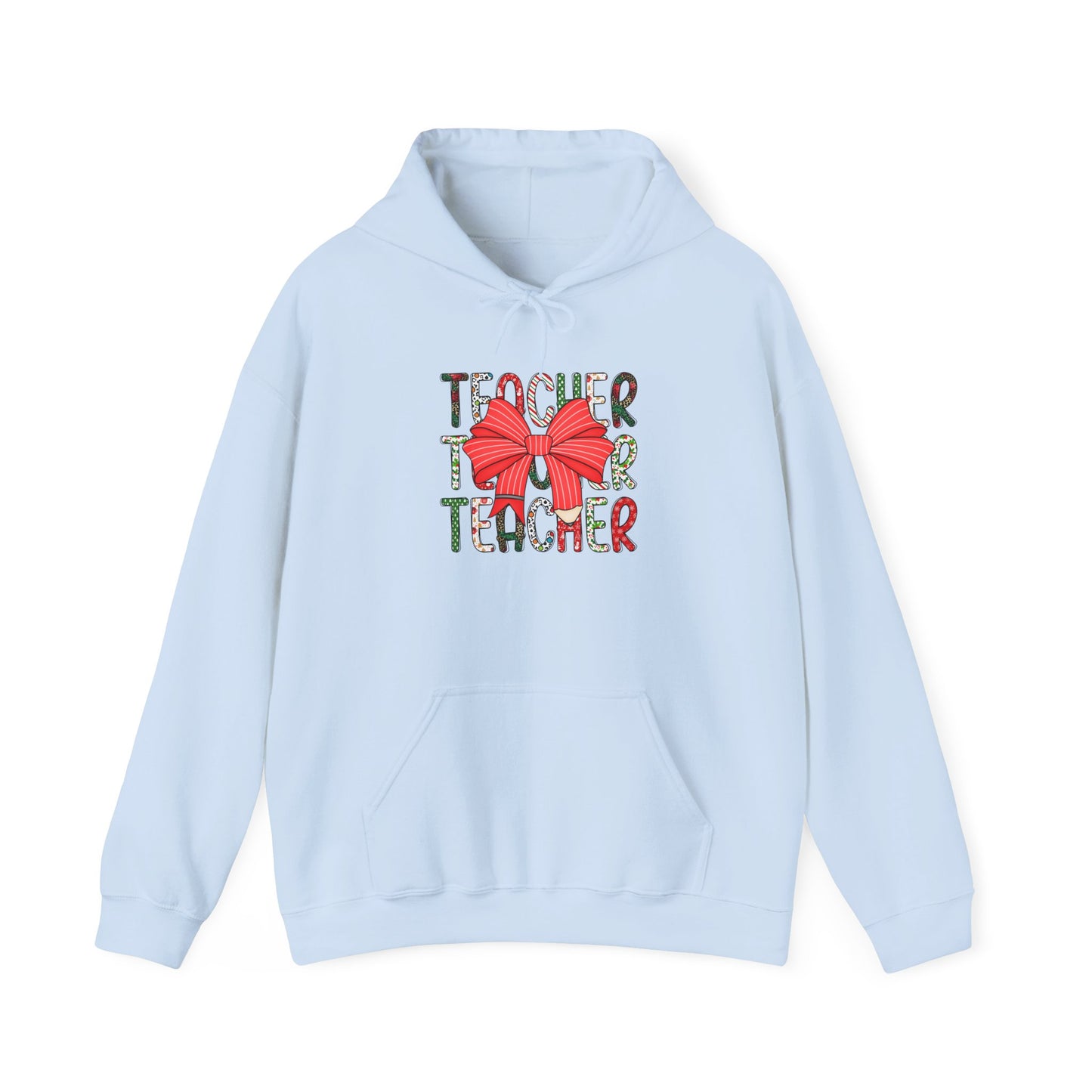 Festive Teacher Hooded Hoodie, Holiday Gift for Educators, Christmas Hoodie, Cozy Outfit, Teacher Appreciation