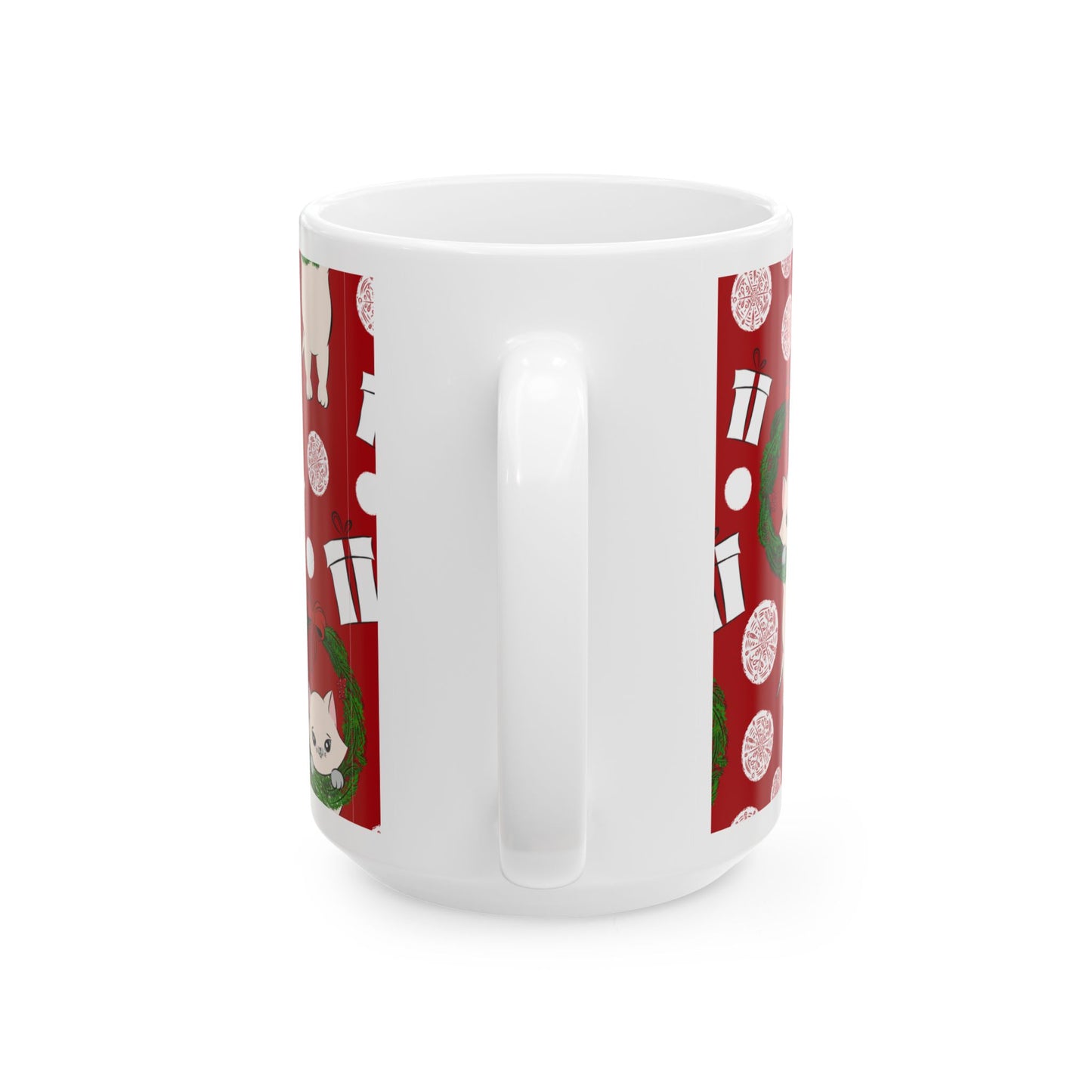 Christmas Cat Ceramic Mug, (11oz, 15oz)