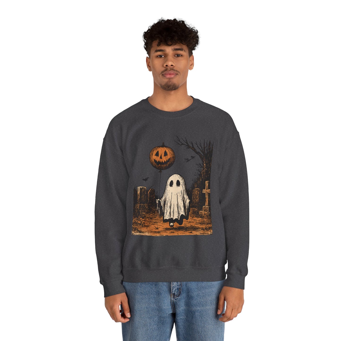 Halloween Ghost Crewneck Sweatshirt - Fall Fashion, Cozy Sweater, Spooky Style, Halloween Decor, Unique Gift