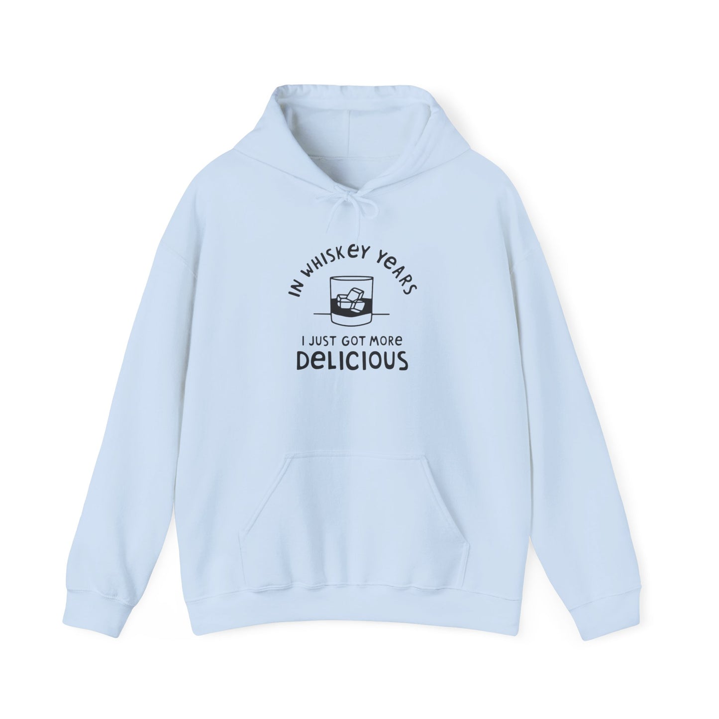 Whiskey Years Hoodie, Funny Sweatshirt for Whiskey Lovers, Perfect Gift for Birthdays, Relaxed Cozy Attire, Unisex Heavy Blend Apparel