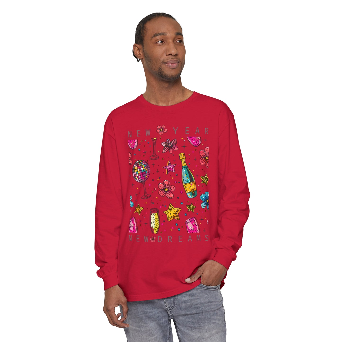 New Year Unisex Garment-dyed Long Sleeve T-Shirt