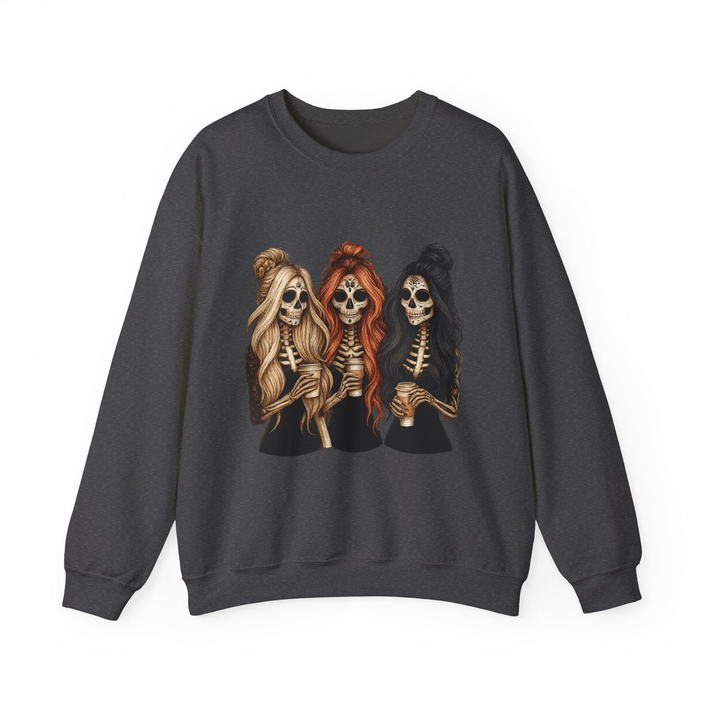 Halloween Skeleton Crewneck Sweatshirt, Cozy Unisex Sweatshirt, Trendy Halloween Apparel, Gift for Halloween Lovers, Spooky Season Outfit