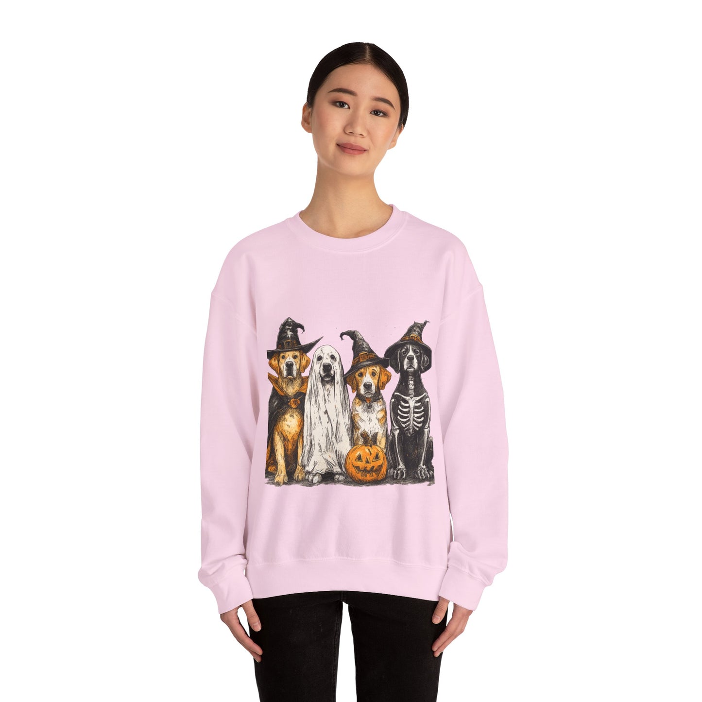 Halloween Dog-Themed Sweatshirt, Cozy Fall Apparel, Unisex Crewneck, Pet Lover Gift, Spooky Season Fashion