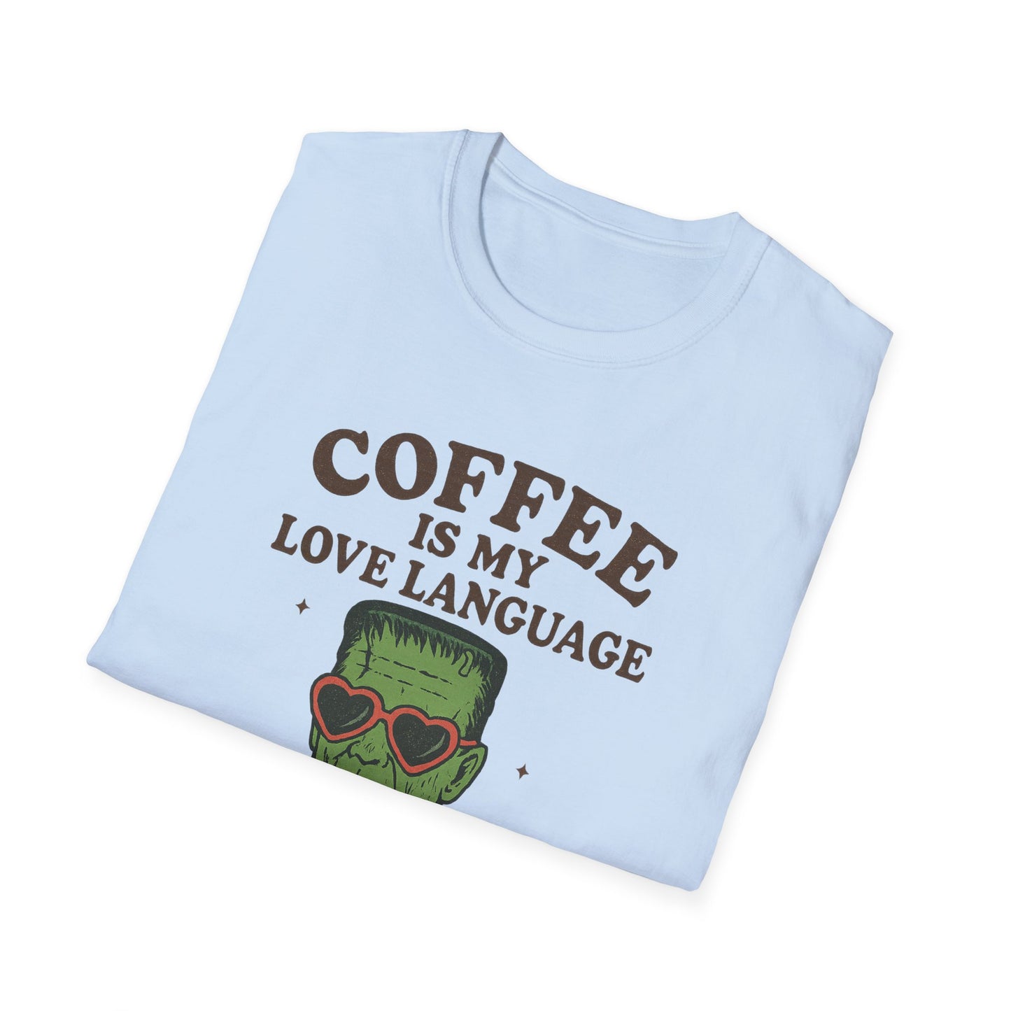 Frankenstein Coffee Lover T-Shirt, Funny Gift for Coffee Lovers, Unisex Tee, Perfect for Halloween, Casual Wear, Gift for Him/Her