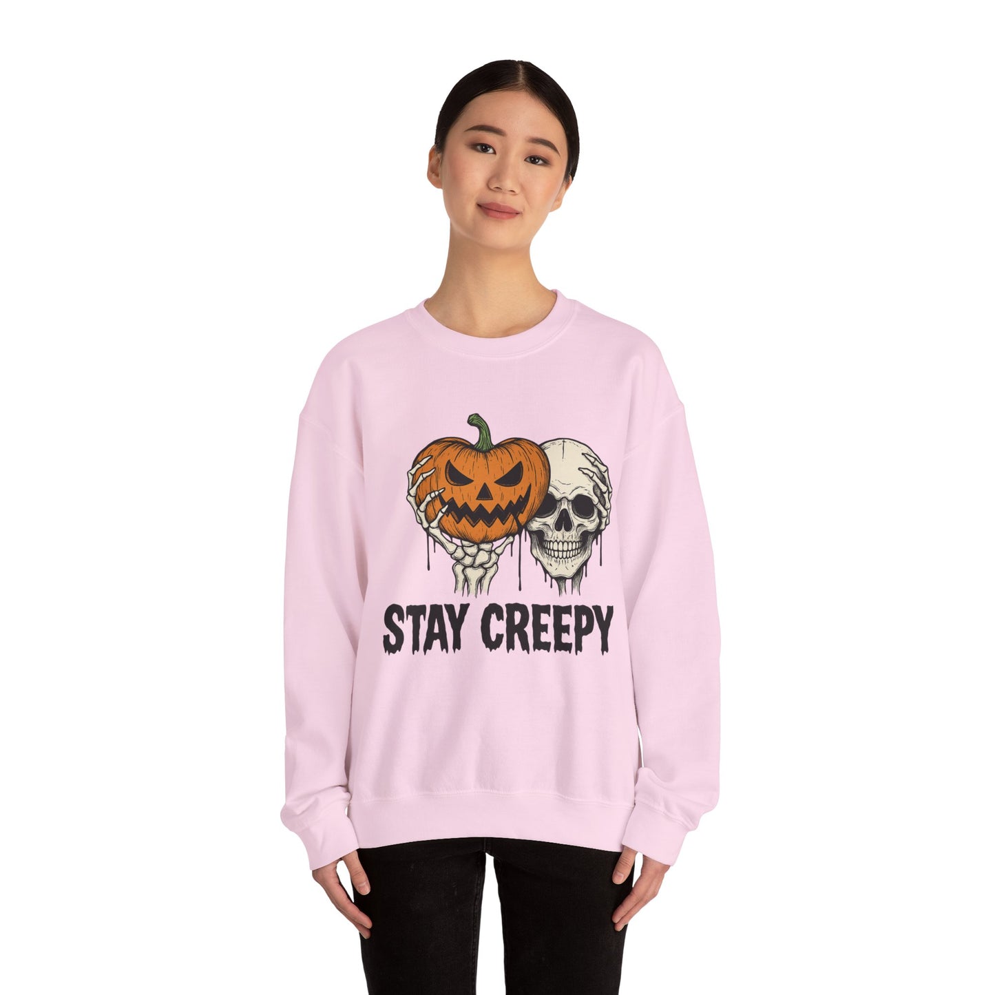 Stay Creepy Crewneck Sweatshirt, Halloween Sweatshirt, Unisex Fall Fashion, Cozy Sweatshirt Apparel, Spooky Halloween, Festive Gift