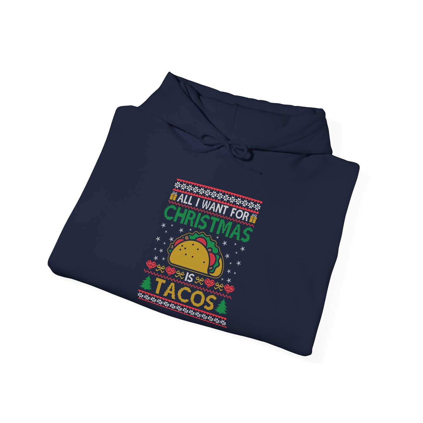 Christmas Tacos Sweatshirt, Holiday Hoodie, Funny Gift for Taco Lovers, Unisex Sweatshirt, Festive Apparel for Winter