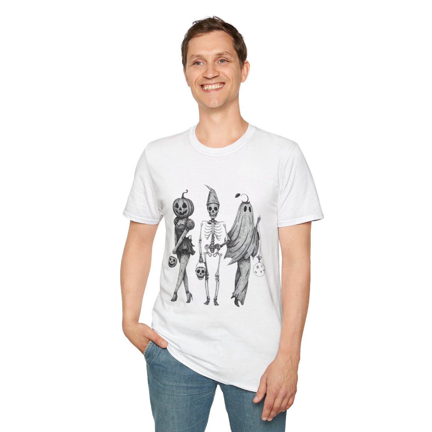 Halloween Graphic Tee, Unisex Softstyle T-Shirt, Spooky Season Shirt, Fall Fashion, Halloween Costume Top