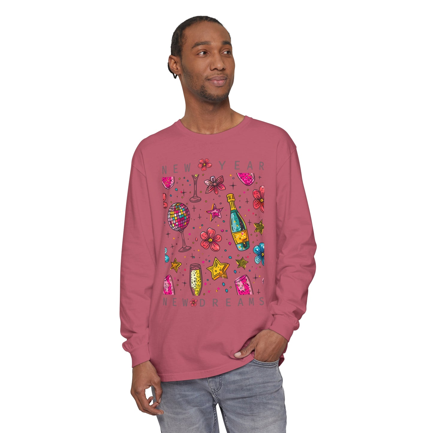 New Year Unisex Garment-dyed Long Sleeve T-Shirt
