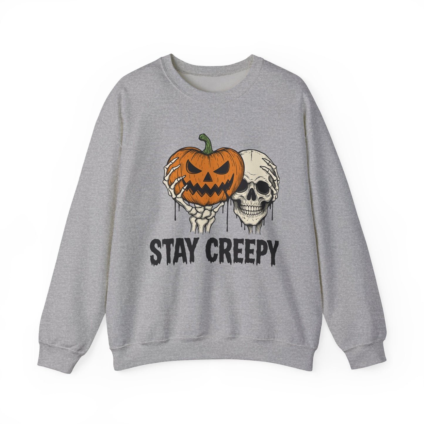 Stay Creepy Crewneck Sweatshirt, Halloween Sweatshirt, Unisex Fall Fashion, Cozy Sweatshirt Apparel, Spooky Halloween, Festive Gift