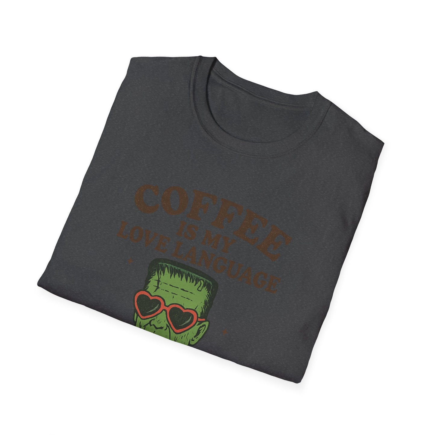 Frankenstein Coffee Lover T-Shirt, Funny Gift for Coffee Lovers, Unisex Tee, Perfect for Halloween, Casual Wear, Gift for Him/Her