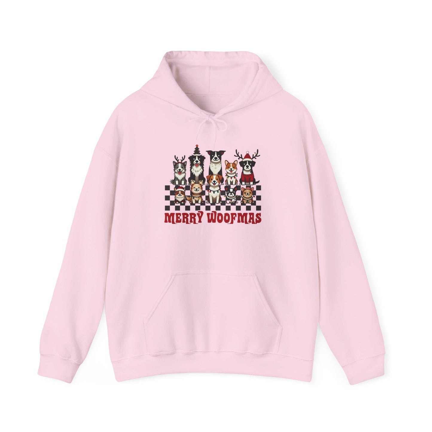 Merry Woofmas Hooded Sweatshirt | Cozy Dog Lover Hoodie, Perfect Gift for Pet Owners, Holiday Sweatshirt, Christmas Apparel, Festive Fashion
