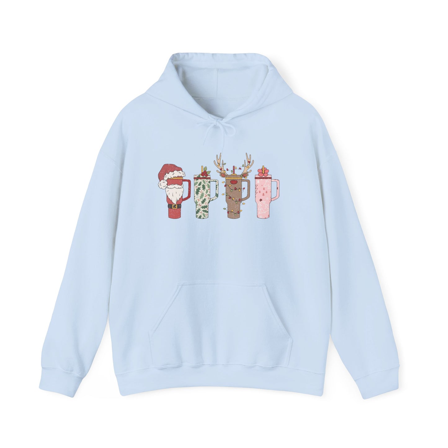Festive Hot Beverage Hoodie, Holiday Sweatshirt, Unisex Cozy Pullover, Christmas Gift, Winter Apparel, Mug Design Hoodie